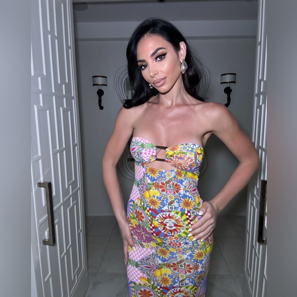 Floral Strapless Maxi Dress